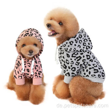 Designer Luxus gemütliche Leoparden Winterhundkleidung Kleidung